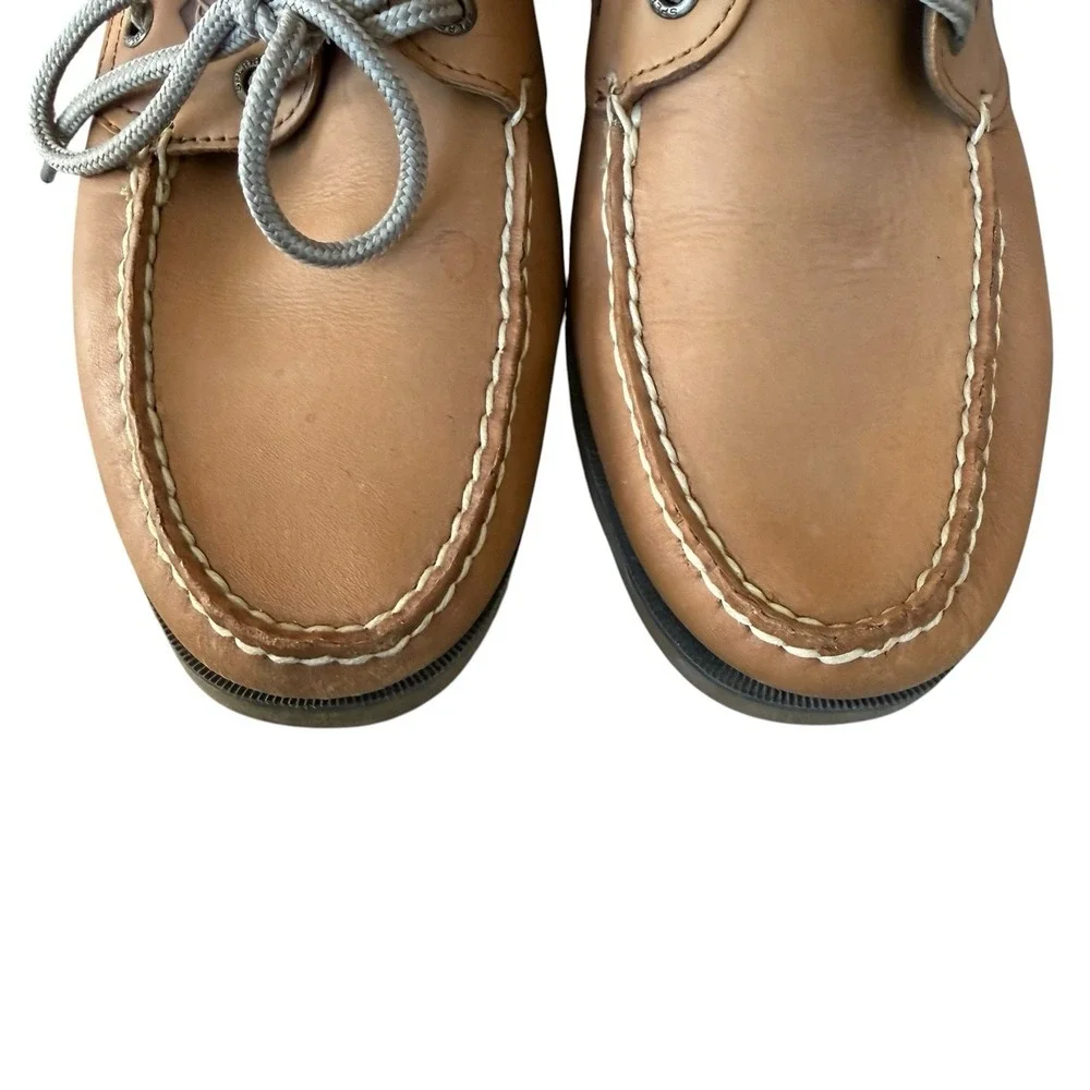 Sperry Top-Sider Men's 10.5 Tan Leather Leeward Boat Shoes Loafers EUC